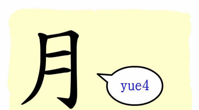 L'origine du caractère chinois 月 - Yuè - la lune