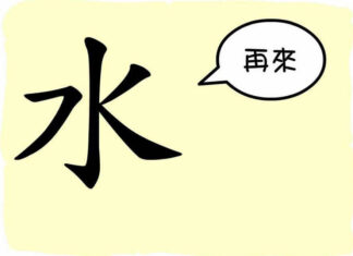 L'origine du caractère chinois 水 - shuǐ - l'eau