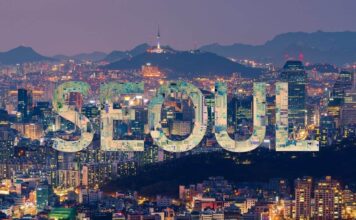 Séoul – vue de près et vue du ciel seoul bas ciel