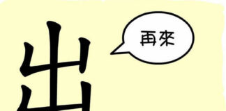 L'origine du caractère chinois 出 - chū - sortir