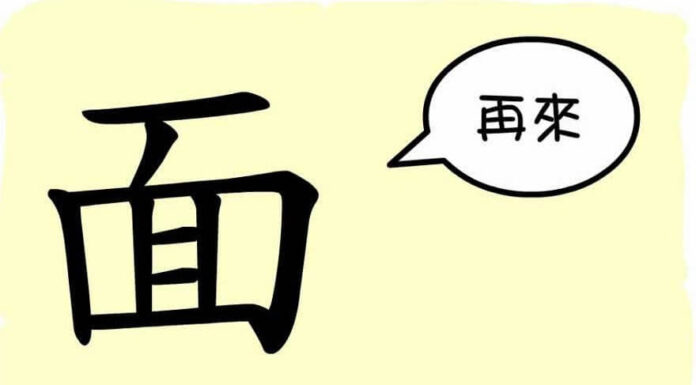 L’origine du caractère chinois 面 – miàn– visage