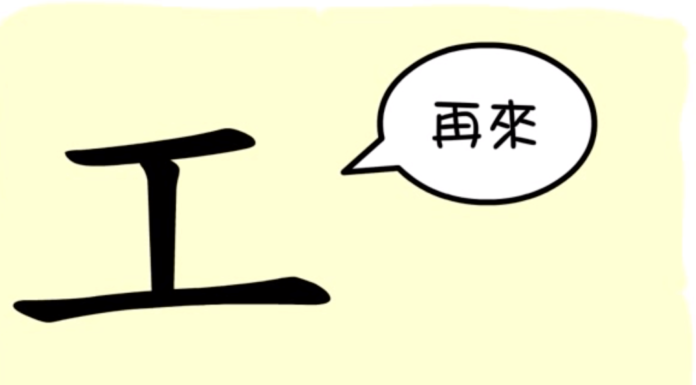 L'origine du caractère chinois 工 - gōng - ouvrier