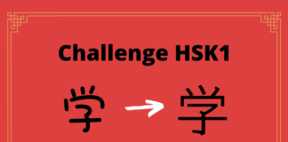 Test HSK1 - caractère chinois 学 - xué - apprendre