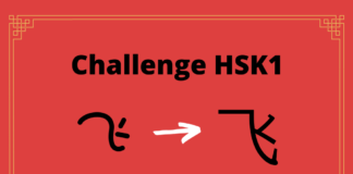 Test HSK1 - caractère chinois 飞 – fēi – voler