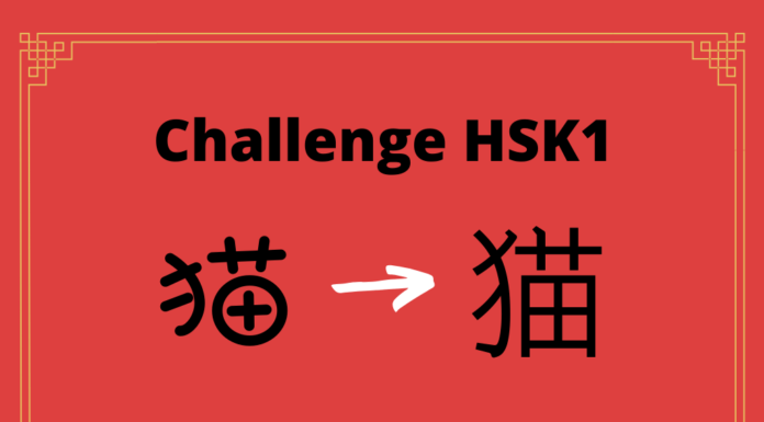 Test HSK1 – caractère chinois 猫 – māo - chat