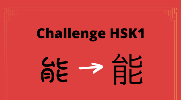 Test HSK1 - caractère chinois 能 – néng – pouvoir