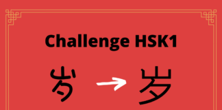 Test HSK1 - caractère chinois 岁 – suì – an