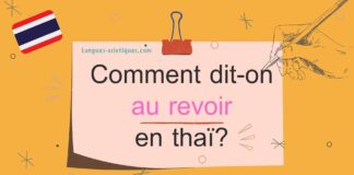 Comment dit-on au revoir en thaï ?