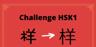Test HSK1 – caractère chinois 样 – yàng - forme