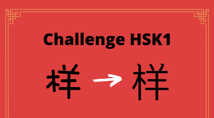 Test HSK1 – caractère chinois 样 – yàng - forme