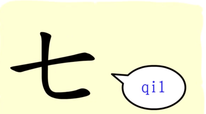 L'origine du caractère chinois 七 - qī - sept