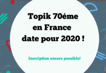 Le 70éme Topik en France, la date en 2020