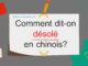 Comment dit-on désolé en chinois ?