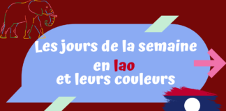 Les jours de la semaine en lao et leurs couleurs