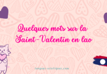 Quelques mots sur la Saint-Valentin en lao