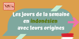 Les jours de la semaine en indonésien avec leurs origines