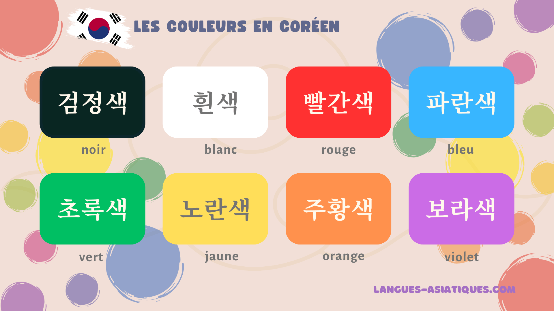les couleurs en coréen