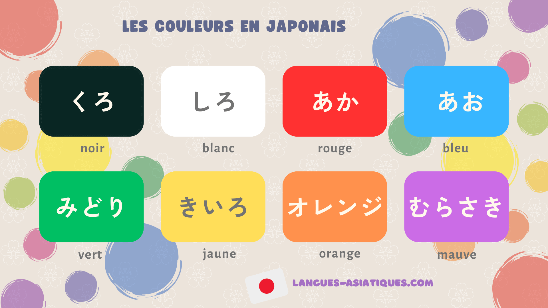 Les couleurs en japonais